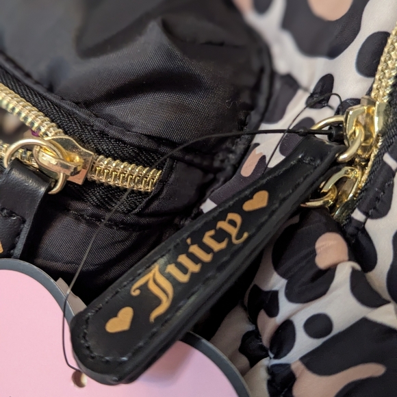 Juicy Couture Kids Leopard Print Gold Sequins Backpack/Knapsack/Carry Handle Bag - Picture 2 of 16